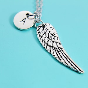 Silver Angel Wing Charm Necklace
