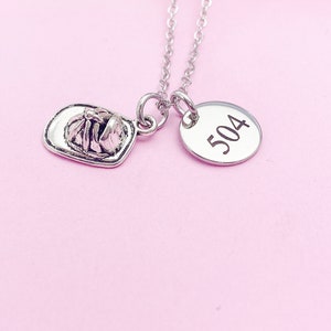 Silver Firefighter Helmet Badge Number Charm Necklace Fireman Gifts Ideas Personalized Customized Made to Order, N1242