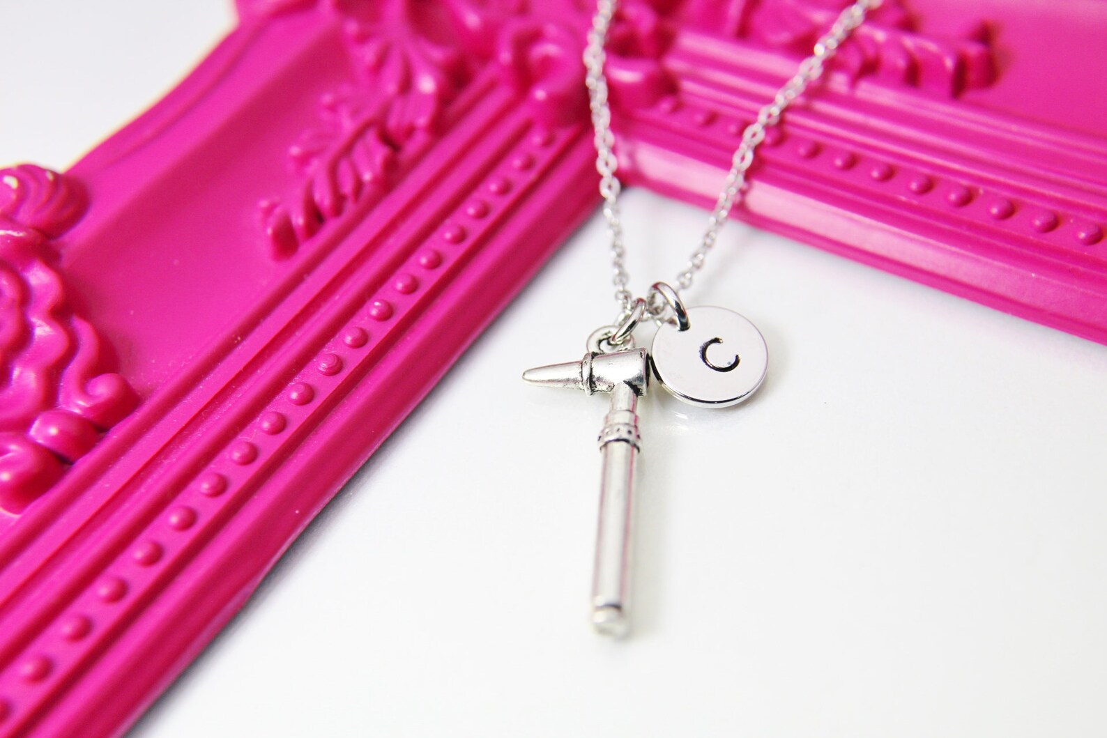 Silver Otoscope Charm Necklace Otoscope Charm Audiology Etsy