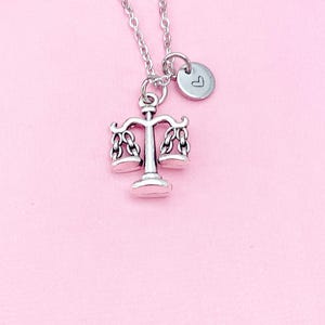 Justice Scale Charm Silver Necklace, N1387F