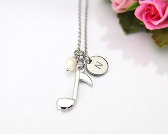 Music Gift, Orchestras Necklace, Musician Gift, Music Teacher Gift, Music Melody Charm, Silver Music Note Charm, Personalized Gift, N35