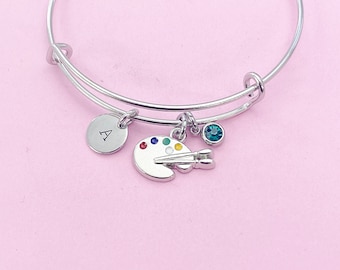 Artist Palette Paint Charm Bracelet, N376B