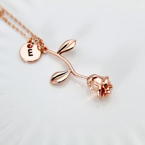 Rose Gold Rose Necklace, Mother's Day Gift, Garden Gifts, Girlfriend Gift, image 9