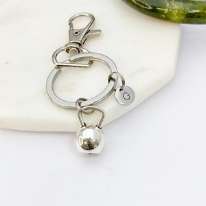 Silver Kettlebell Charm Keychain Fitness Weightlifters Gifts Ideas Personalized Made to Order Jewelry, AN2594 image 3