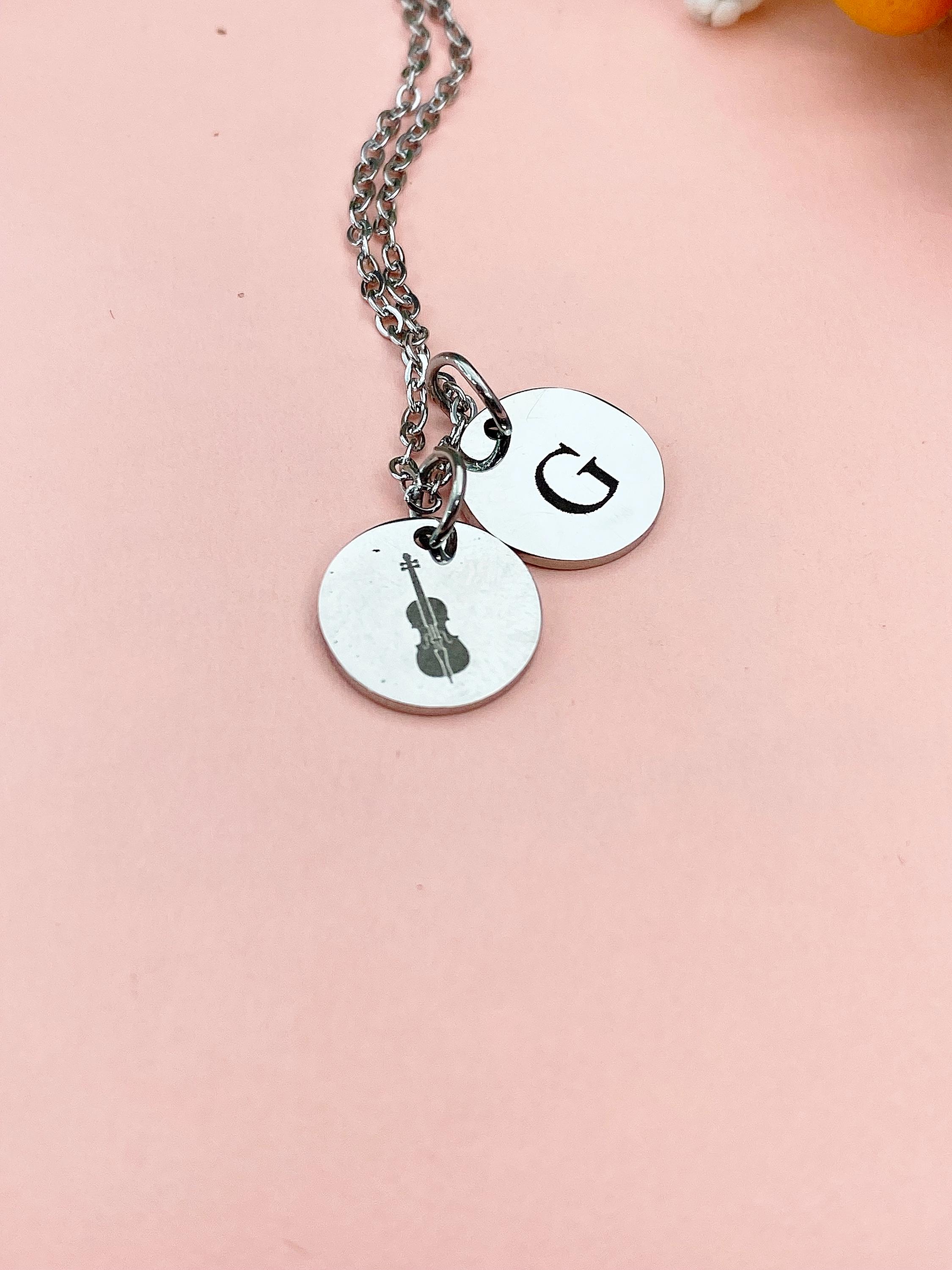 音楽の魂を奏でる『エレキチェロ・ネックレス』 Silver Cello Charm Necklace – Orchestra Teacher Gift, String