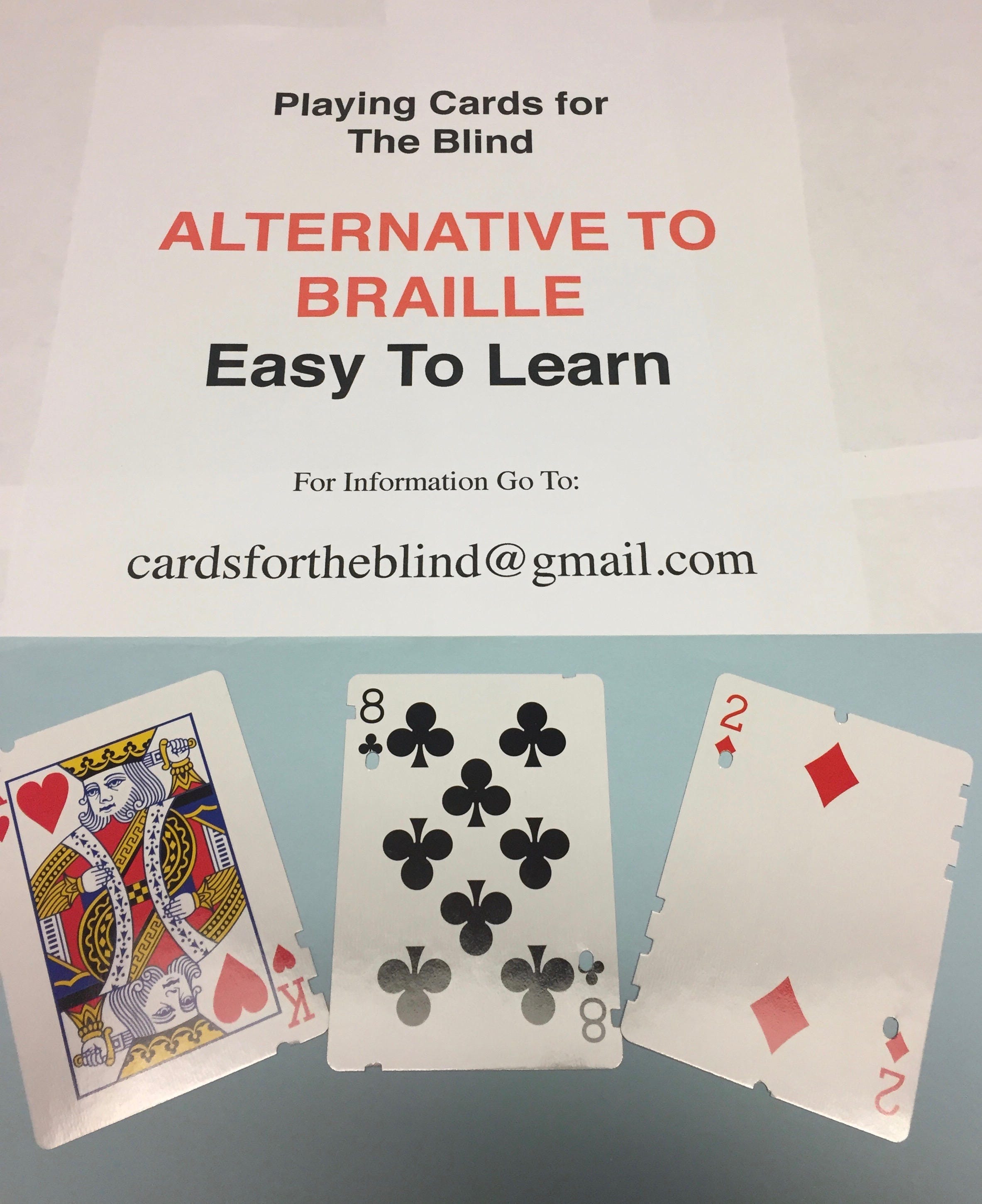 Non Braille Playing Cards for the Blind and Visually Impaired Etsy Canada
