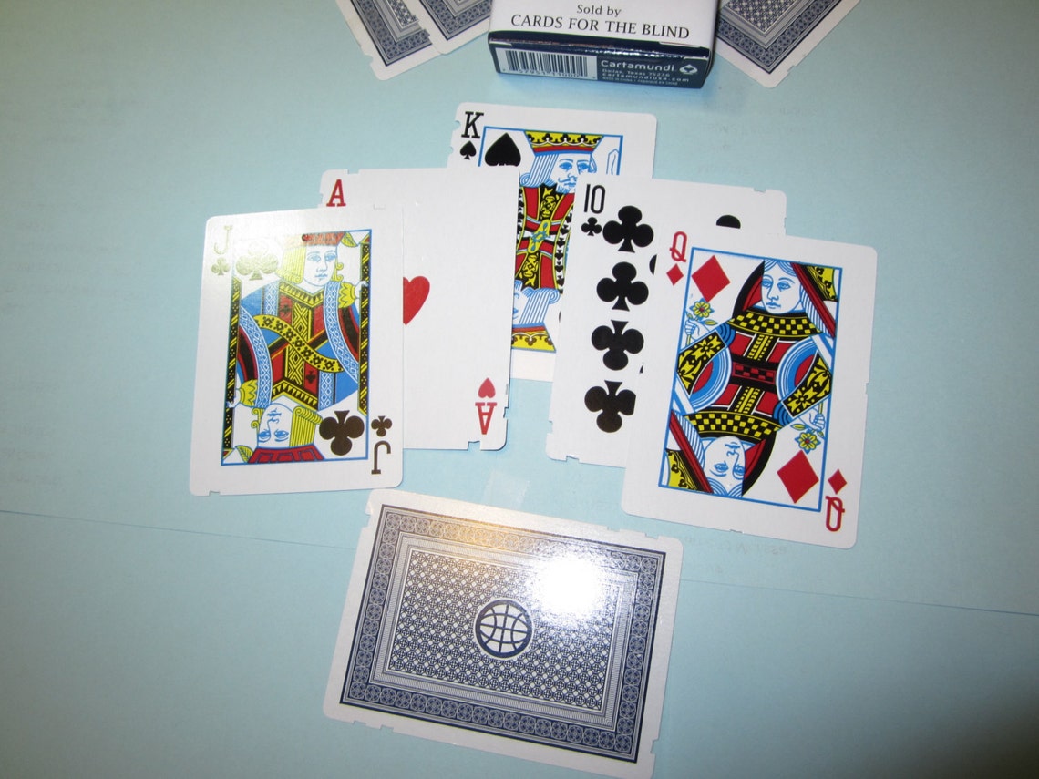 Euchre Playing Cards for the Blind, Playing Cards Which Use a Notch