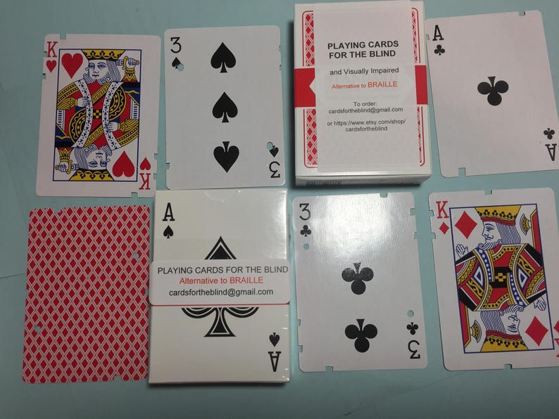 Non Braille Playing Cards for the Blind and Visually Impaired Etsy UK