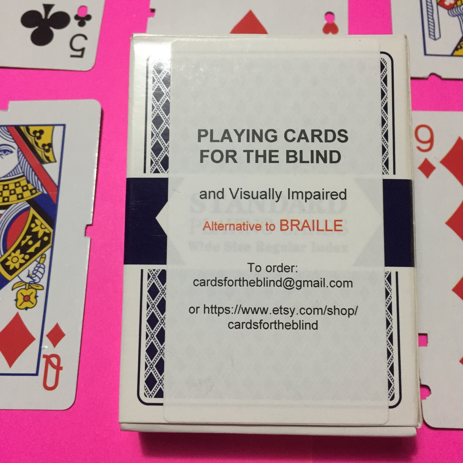 Non Braille Playing Cards for the Blind and Visually Impaired Etsy Canada