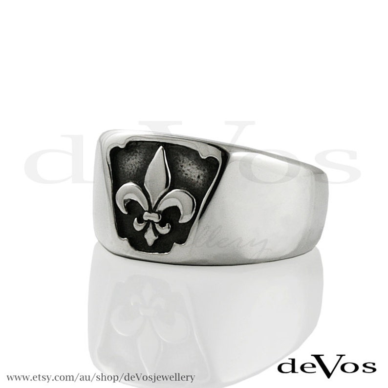 Fleur de Lis Signet Ring Bild 2