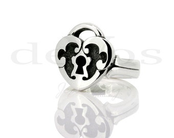 Heart Padlock Ring