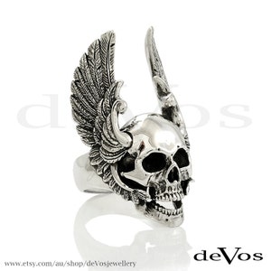 Skull Ring - Winged Skull Ring
