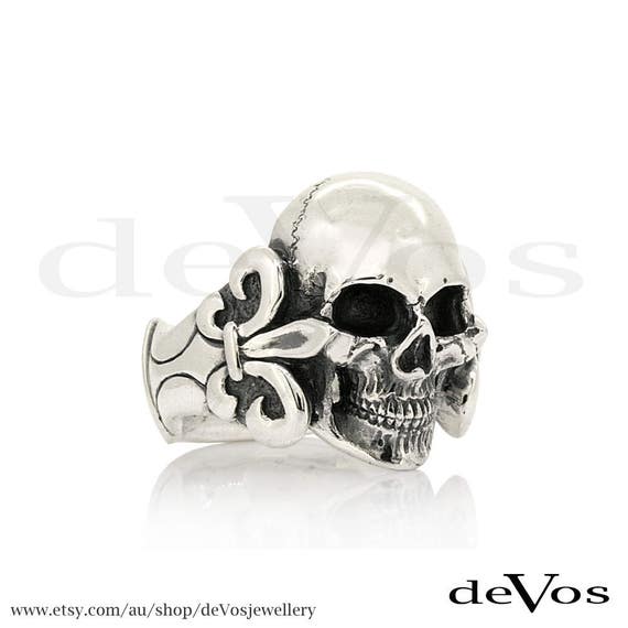 Skull ring shop etsy