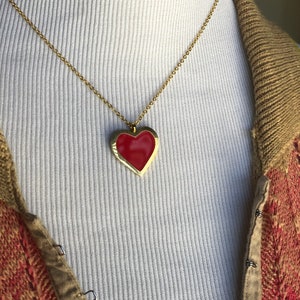 Valentine’s Day, birthday gift, engagement, anniversary 18k gold plated heart pendant on stainless steel.