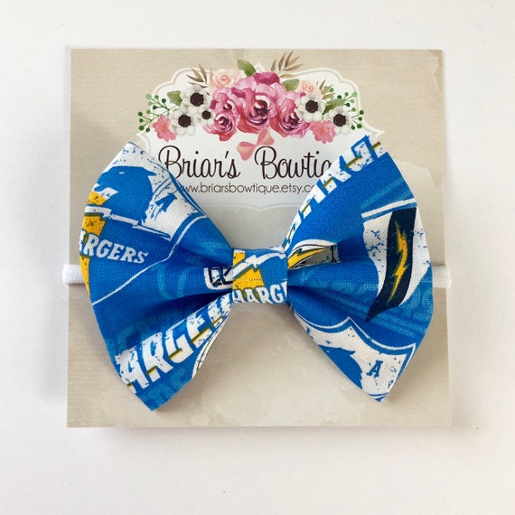 Chargers Hair Bows with Alligator Clips
