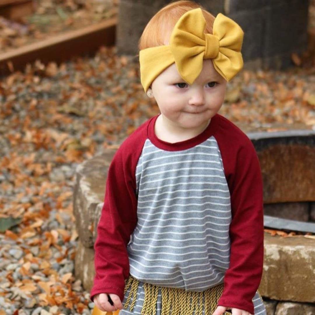 Mustard Big Bow Headband Mustard Yellow Puff Bow Headwrap Fall Bow