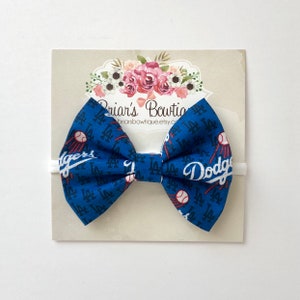 Los Angeles Dodgers Bow: Baseball Fabric Hair Clip or Headband