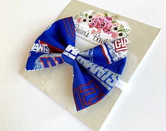 Lazo de tela de los NY Giants: diadema o pinza para el cabello para bebé