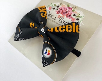 Steelers Fabric Bow: Football Hair Clip or Headband