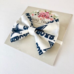 Dallas Cowboys Fabric Bow: Baby Toddler Hair Clip or Headband
