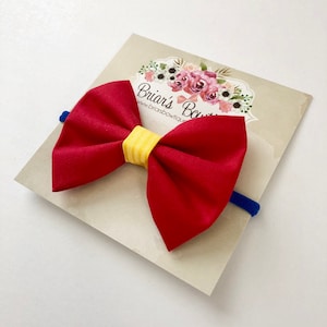 Snow White bow headband or hair clip; Disneyland headband; Snow White baby costume; Disney princess; baby, toddler, or girl