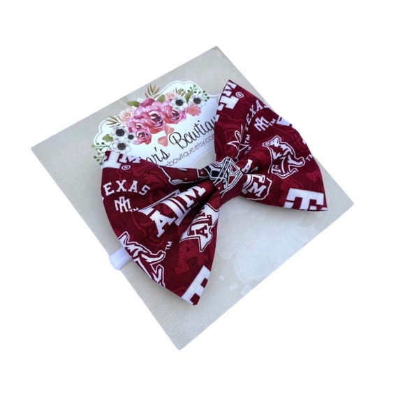 Texas A&M Aggies Fabric Bow: College Team Headband or Hair  display picture 2