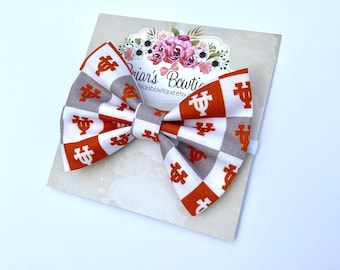 Texas Longhorns Bow: College Team Fabric Hair Clip or Headband