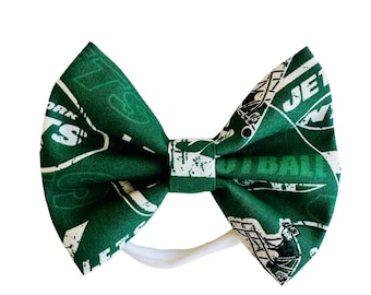 Lazo de los New York Jets: pinza para el cabello o diadema de tela de fútbol americano de la NFL