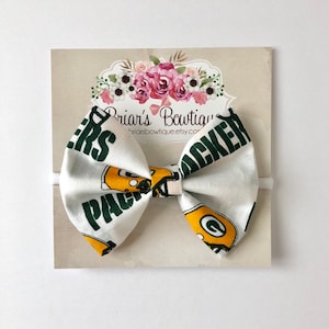 Green Bay Packers Bow: Football Hair Clip or Headband