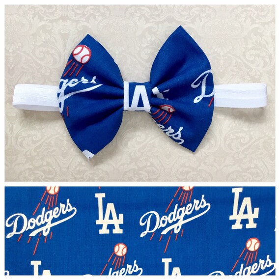 Los Angeles Dodgers Bow headband Baseball bow Dodgers fabric