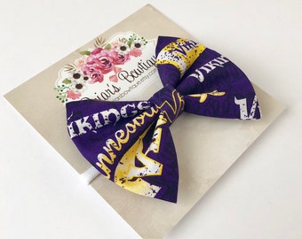Minnesota Vikings Bow: Football Hair Clip or Headband
