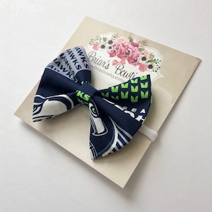Seahawks Fabric Bow: Baby Toddler Headband or Hair Clip