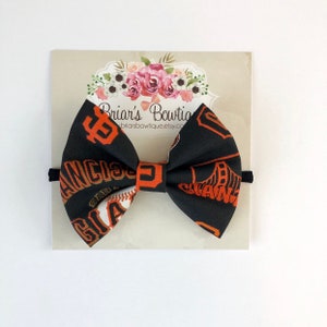 MLB Giants Hair Bow - Cream and Orange - 100% cotton Sf Giants Hair Bows - Etsy main image 3