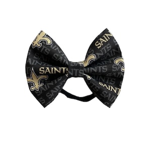 Saints Fabric Bow: Football Hair Clip or Headband