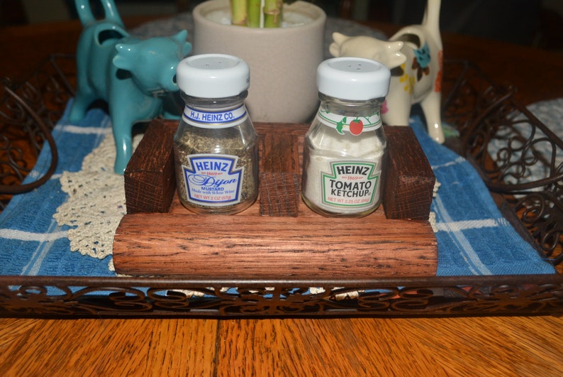 Heinz Ketchup and Dijon Mustard salt and pepper shakers with Etsy