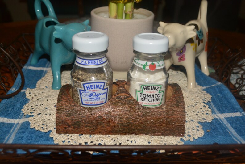 Heinz Ketchup and Dijon Mustard salt and pepper shakers with Etsy