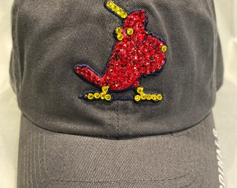 Blinged Red Trucker Style St. Louis Cardinals STL Ladies Hat 