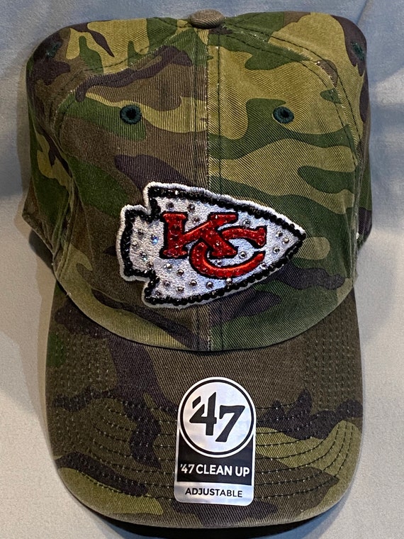 Blinged Green Camo Kansas City Chiefs Hat, Hand Embellished With Crystals -   Canada