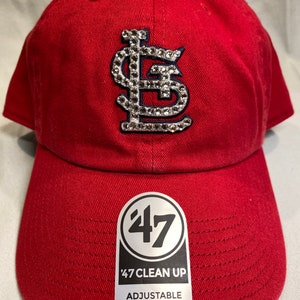 Blinged Navy Blue St Louis Cardinals STL Hat Hand Embellished 