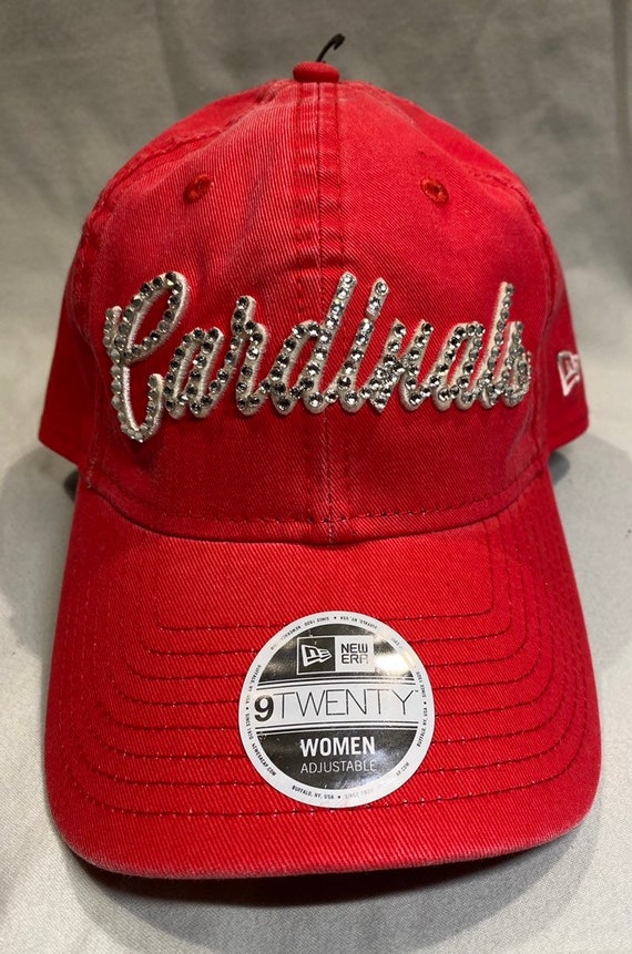 Blinged Red St Louis Cardinals Ladies Baseball Hat Hand 