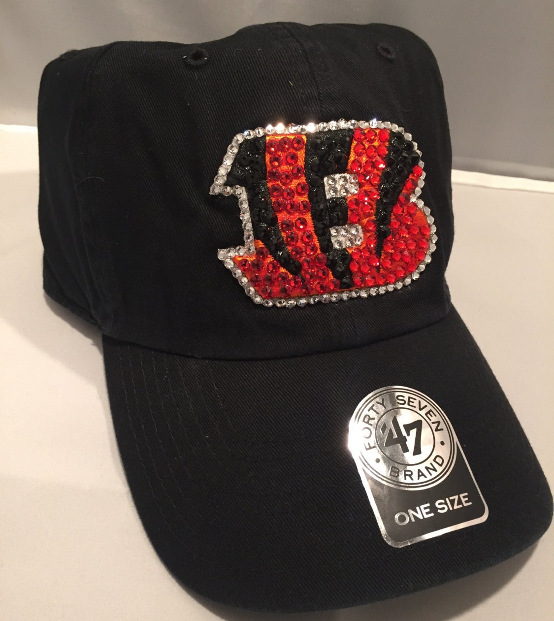 Blinged Black Cincinnati Bengals Hat 