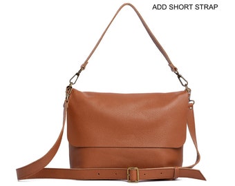 Available in 16 colors! Leather Crossbody Bag. Handcrafted. UN