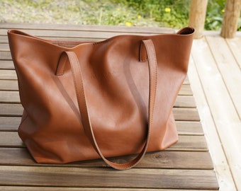 Leather Tote Bag Full Grain Leather Tote Bag Personalized gifts,  Cloud Oslo.