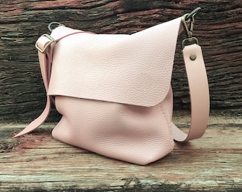 Available in 16 colors! Leather Crossbody Bag. Handcrafted. UN