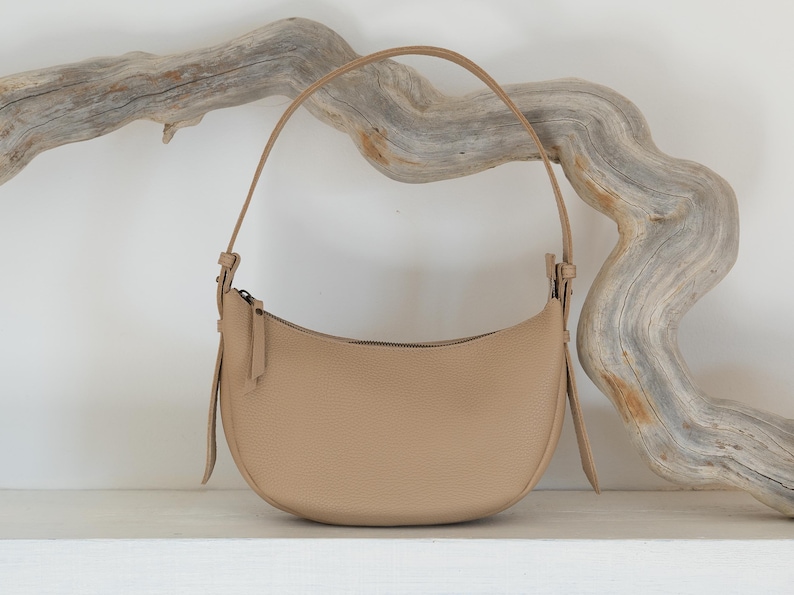 Shoulder Leather bag. MOON image 8