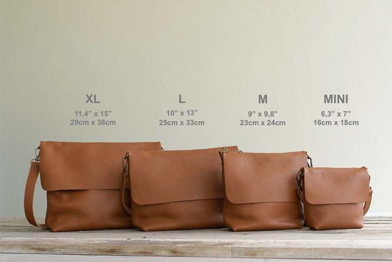 Minimalist Leather Crossbody Bag. Hand made leather bag image 5