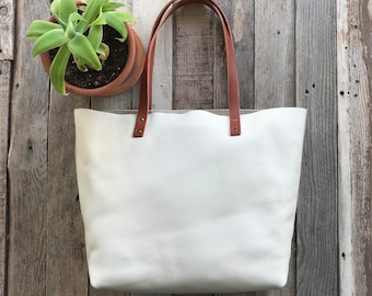 Leren Tote Bag Handgemaakte Bel