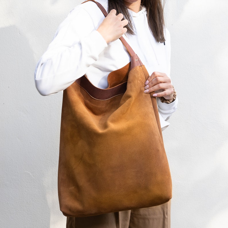 Suede Leather bag. image 1