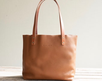 Leather Tote Bag Full Grain Leather Tote Bag Gift  Cloud