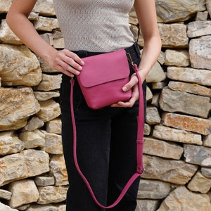 Leather Crossbody bag. Leather bag. handmade leather bag. UN MINI The Original. image 3